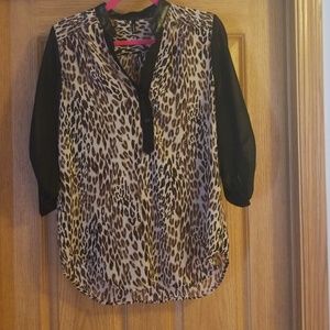 Sheer leopard shirt